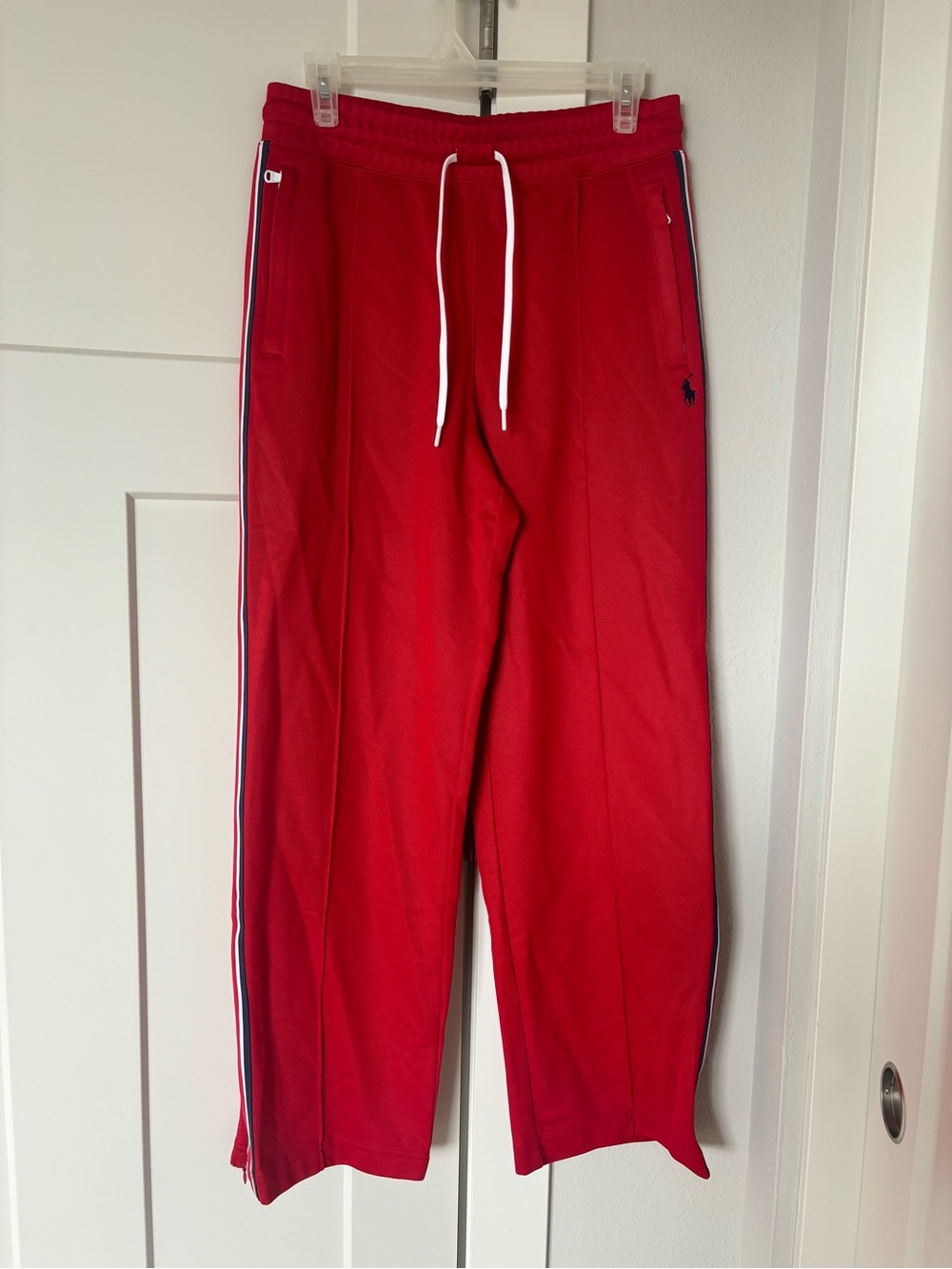 Ralph Lauren Red Jogger Sweatpants with Side Piping